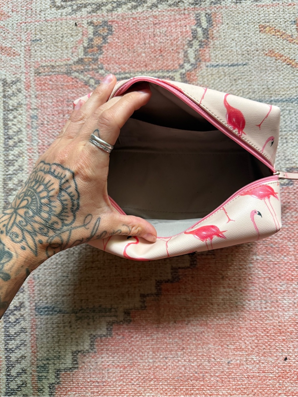 Kate Spade Pink Flamingo Cosmetic Pouch - Picture 3 of 4